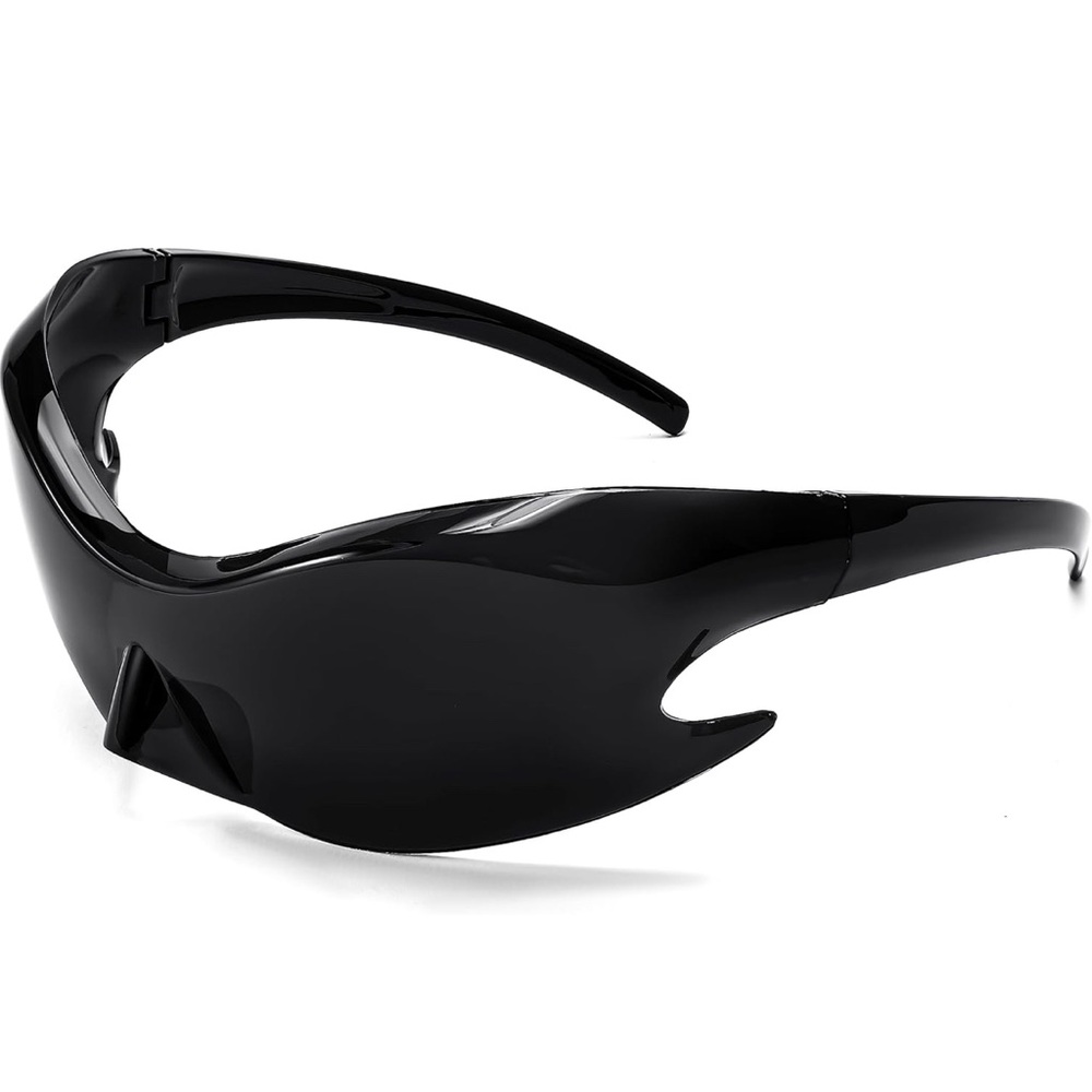 Sleek Black Wraparound Sunglasses NEW
